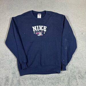 Y2k Jerzees Nike Eeyore Embroidered Crewneck Sweatshirt Men’s Large USA #1625